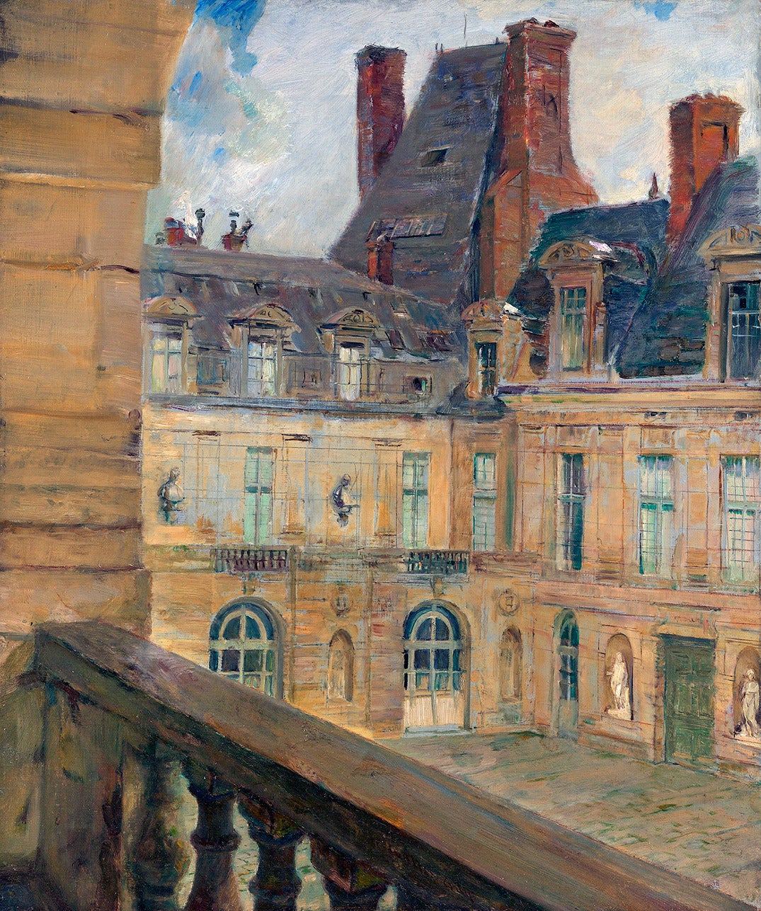 Les Toits, Fontainebleau - Painting by Walter Gay