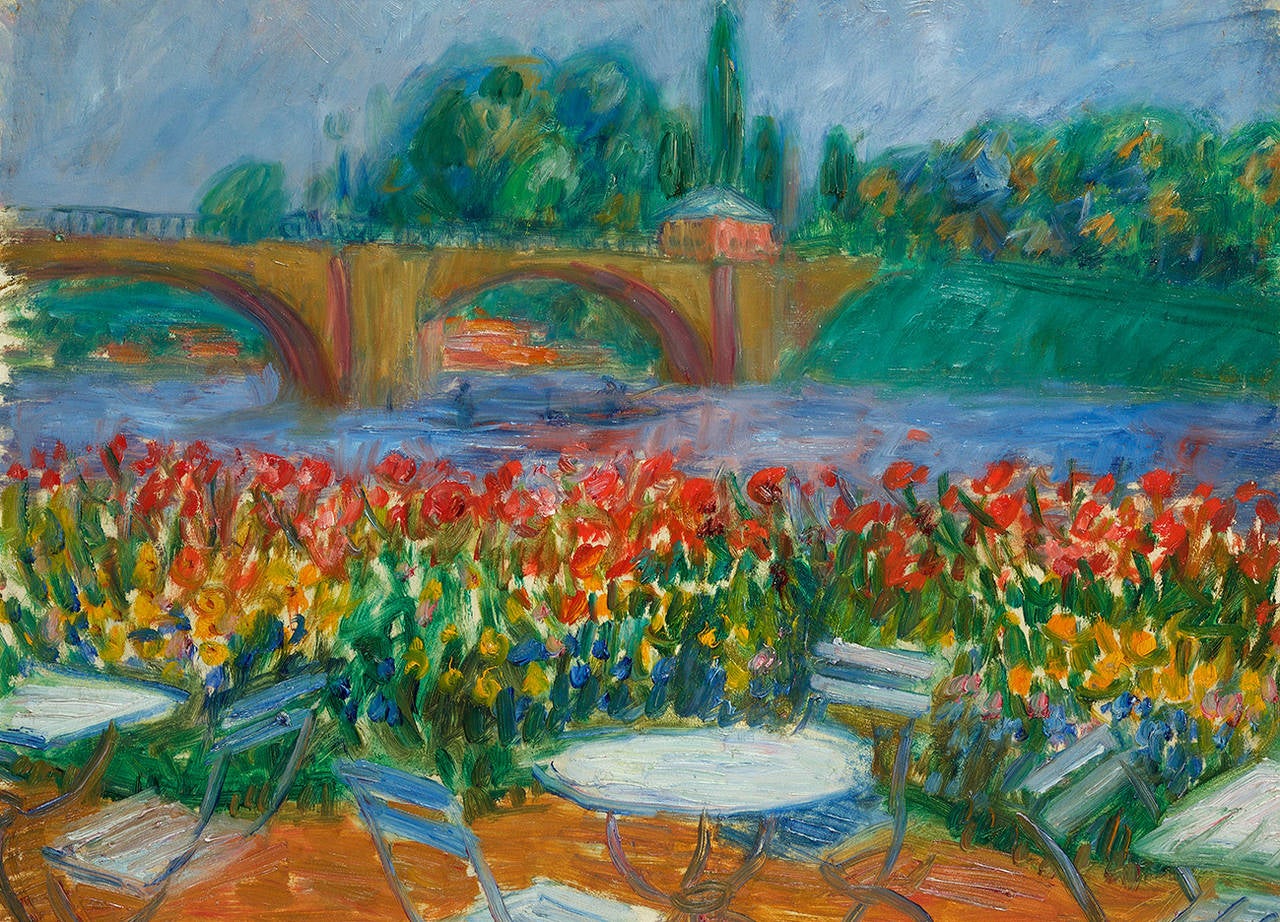 William Glackens Landscape Painting - Bridge and Restaurant