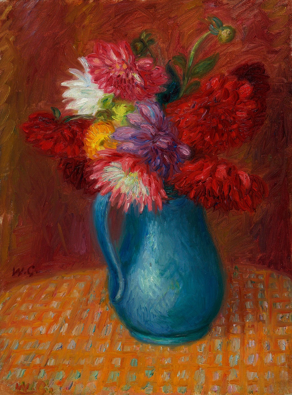 William Glackens Still-Life Painting - Blue Pitcher