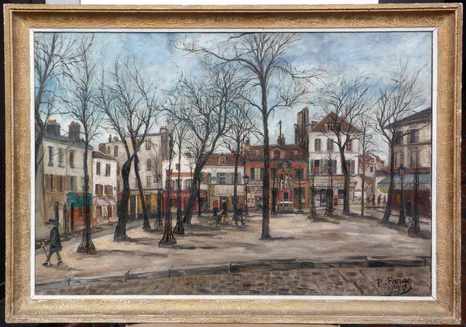 La Place du Tertre in Montmartre Paris - Impressionist Painting by Pierre FARGE