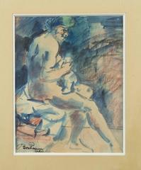 The sitting nude woman