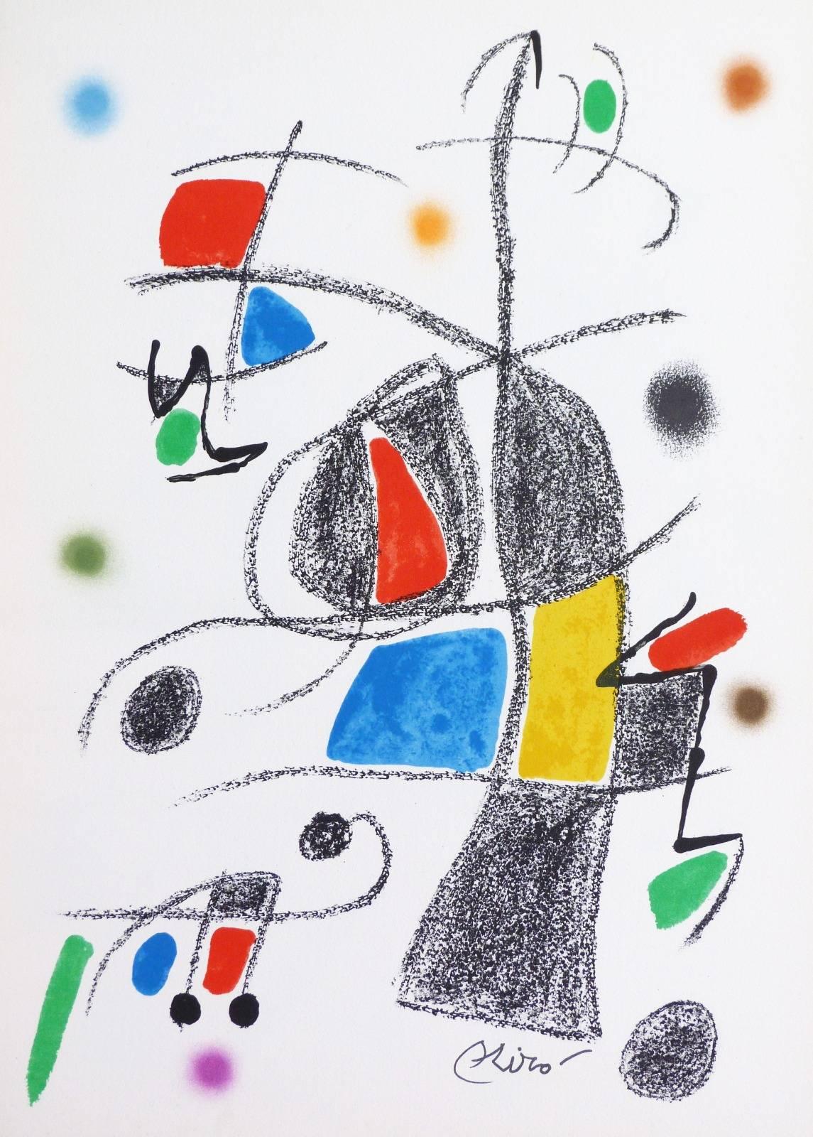 Joan Miró Abstract Print - Abstract Composition in black blue red yellow purple orange and green