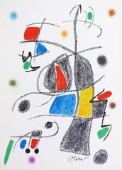 Abstract Composition in black blue red yellow purple orange and green