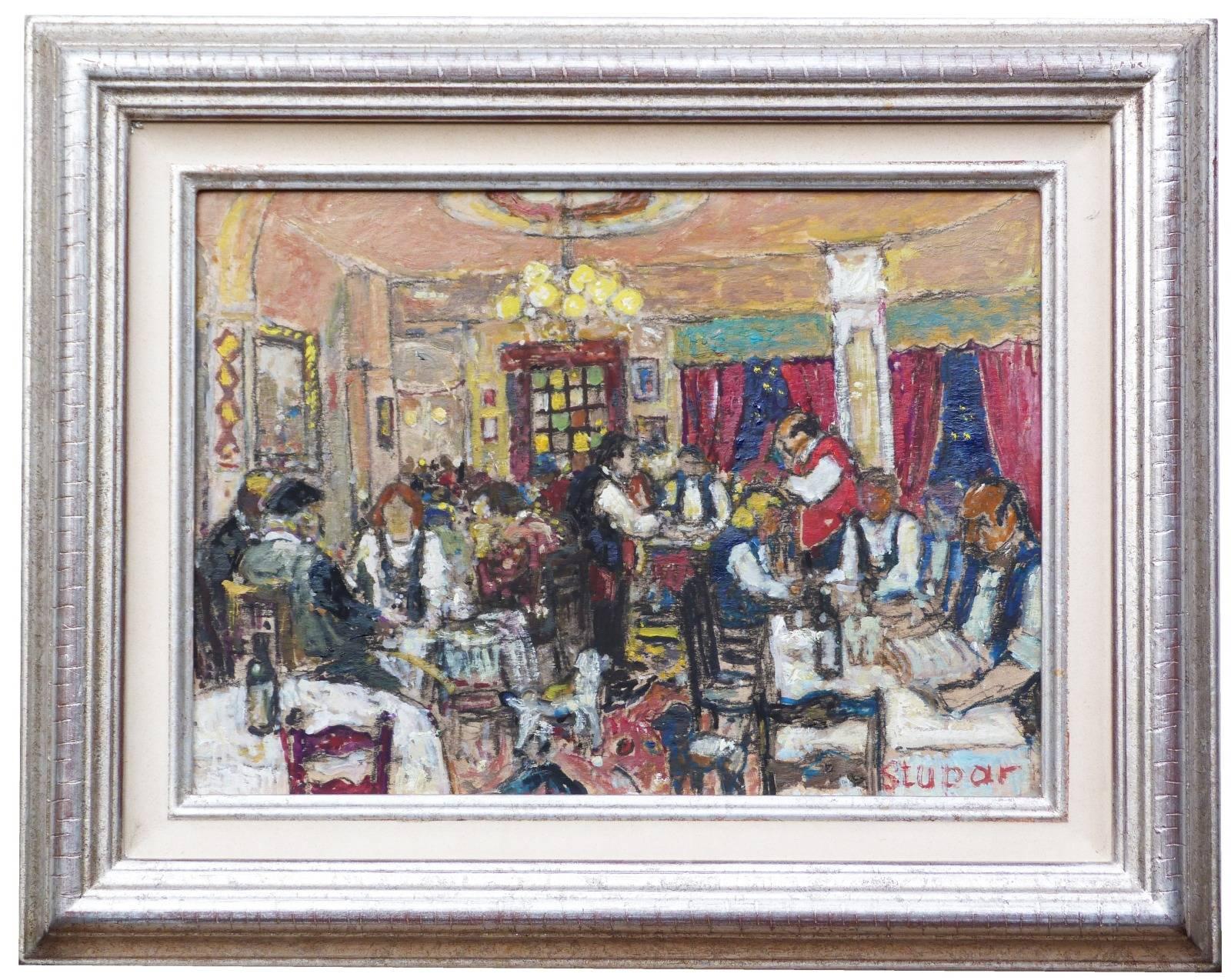 Marko STUPAR Interior Painting - Inside the hungarian restaurant Paprika located in Paris France
