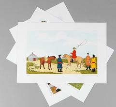 Horses - 3 original lithographs