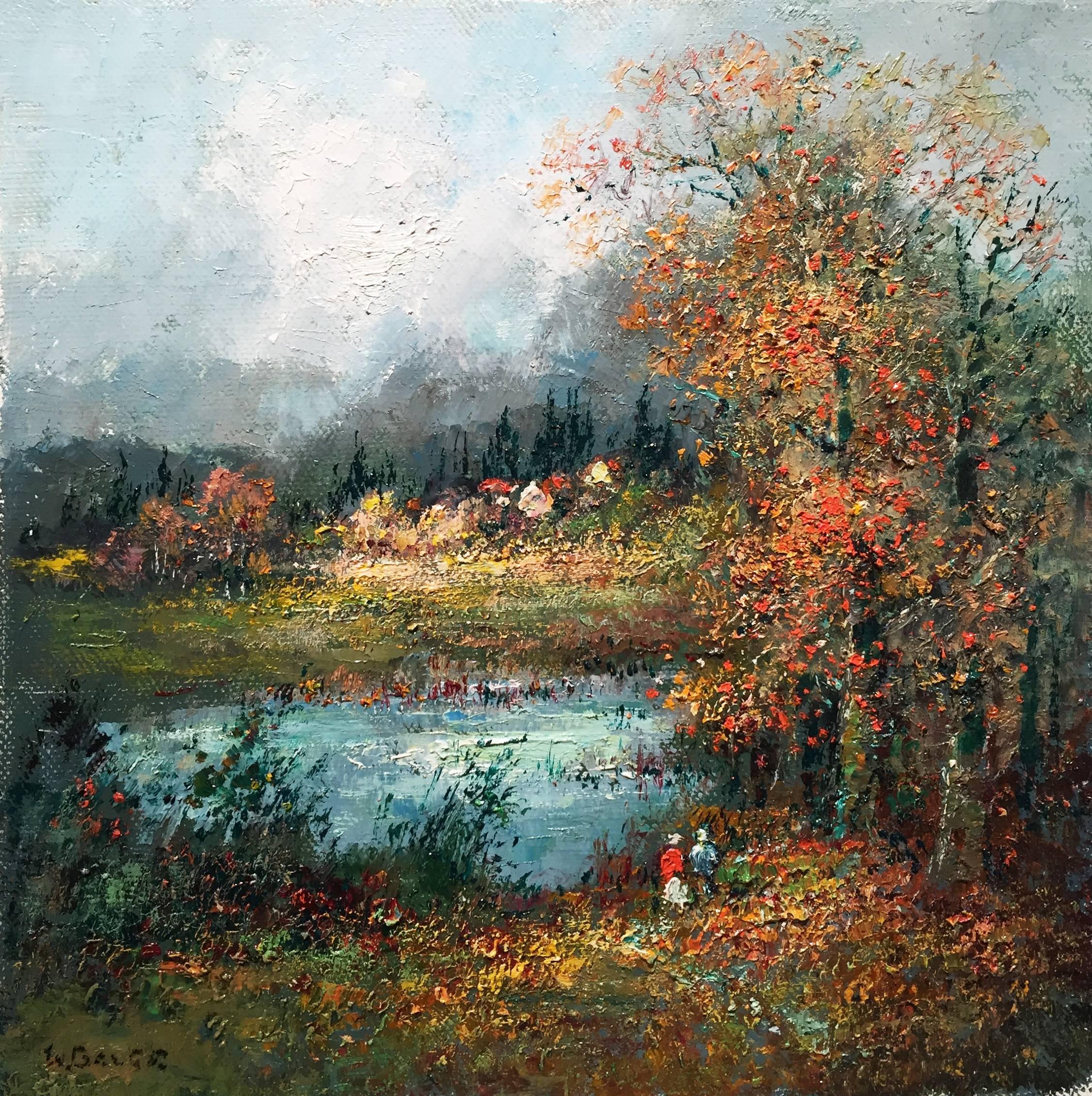 Willi BAUER Landscape Painting - Autumn in the forest