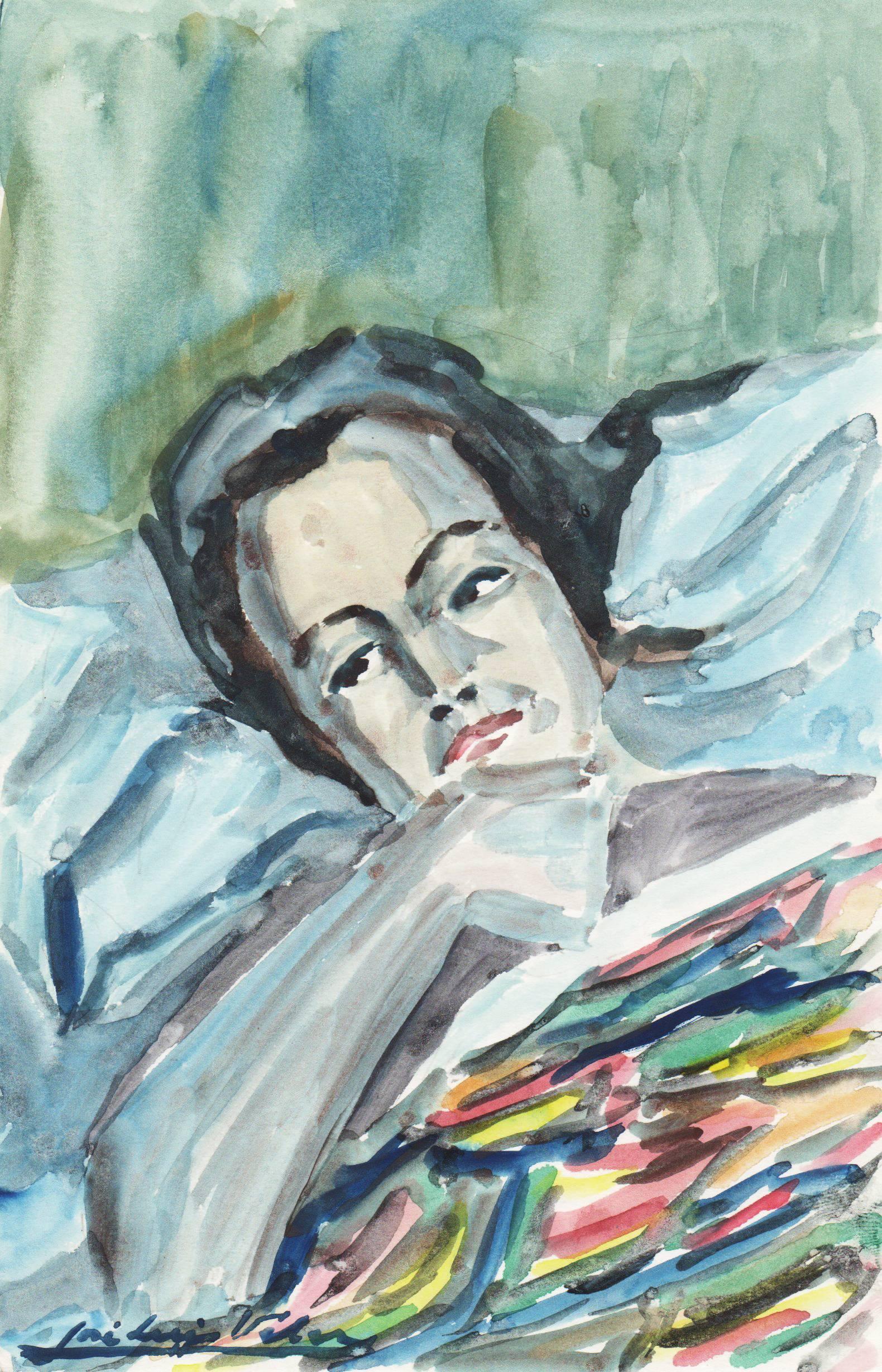 José Velez y Ramos Portrait - Woman in Bed