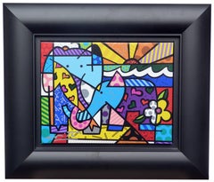 handsigned blue elephants