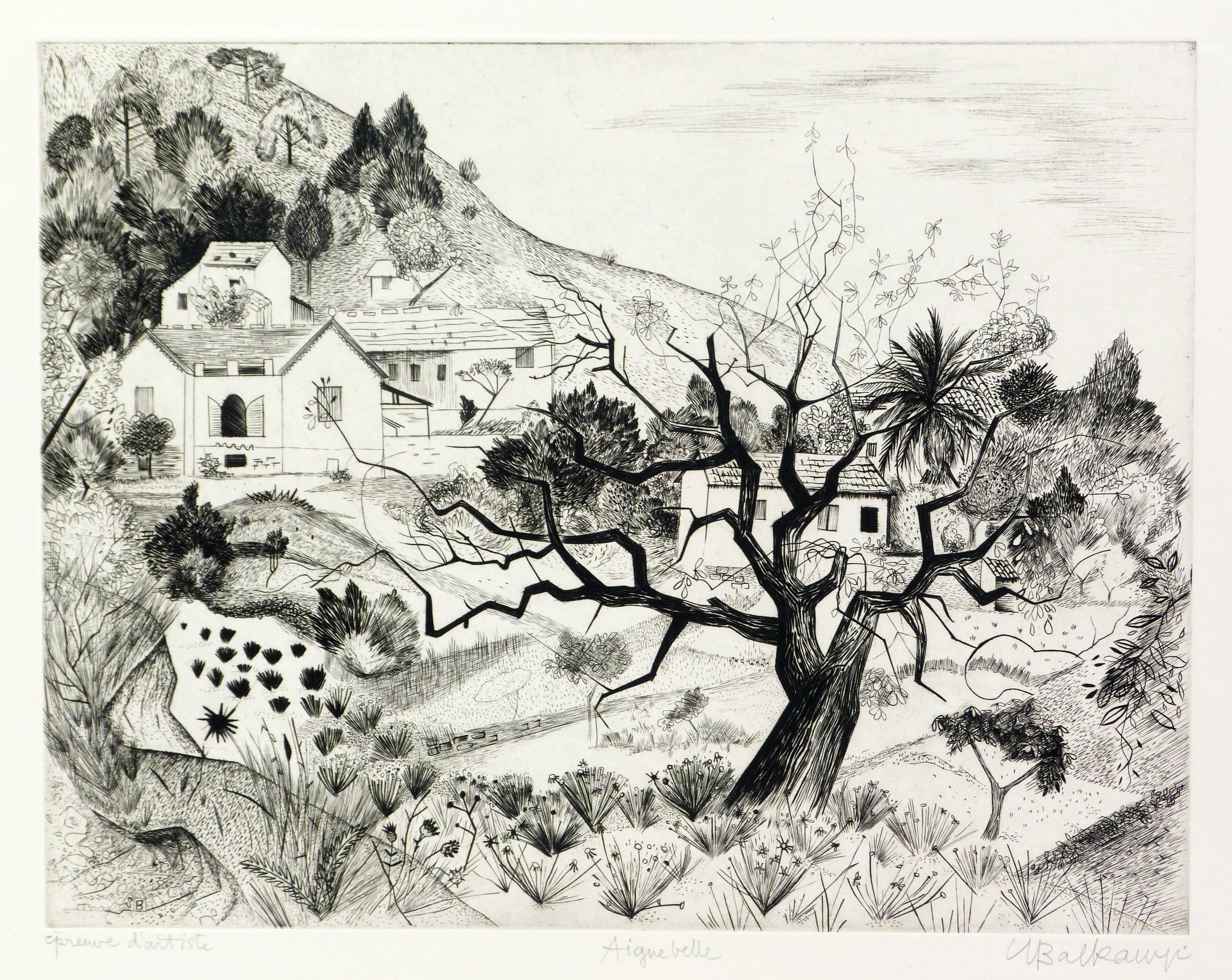 Suzanne Balkanyi Landscape Print - A view of Aiguebelle in Savoie, France