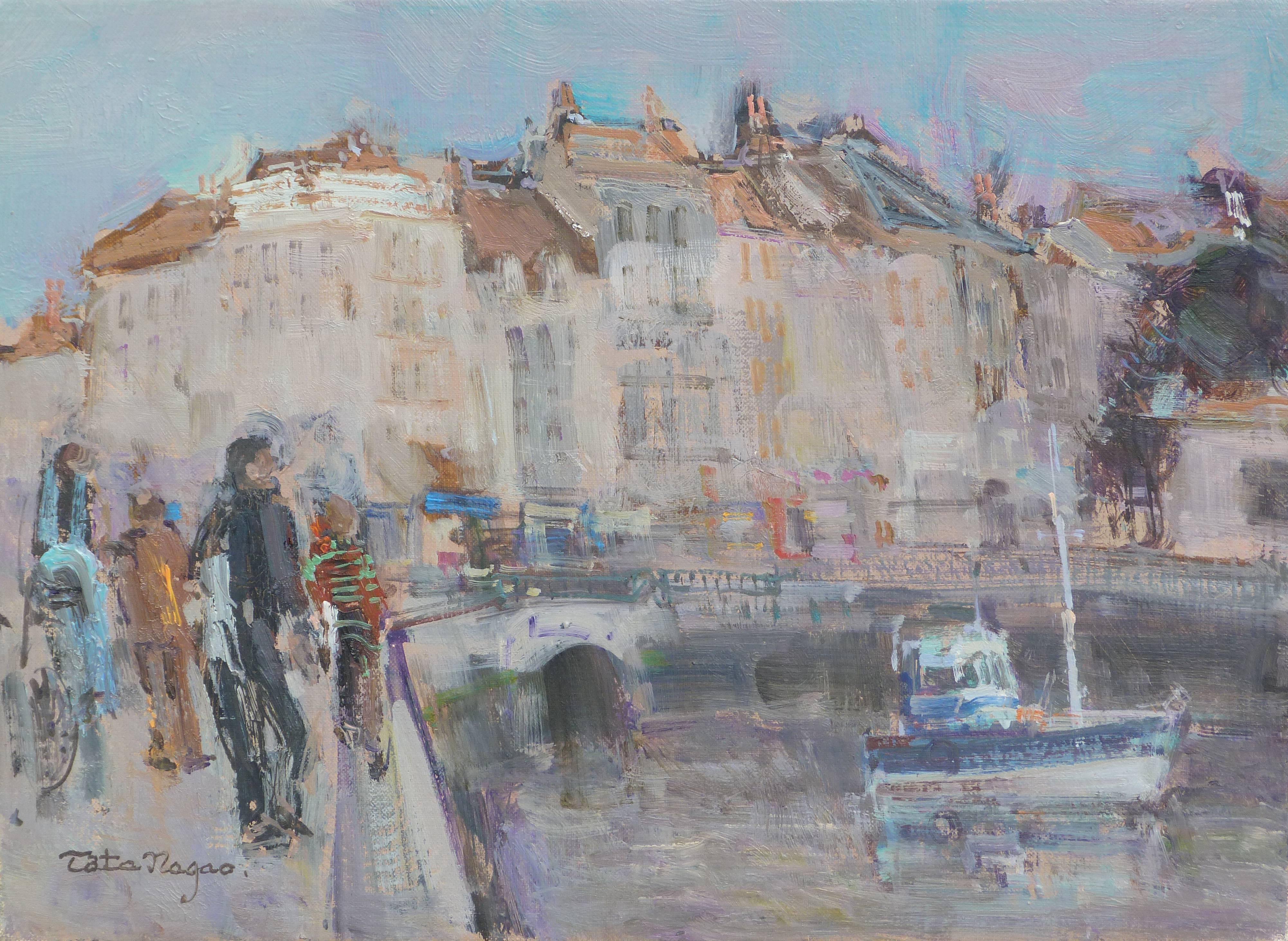 Tota NAGAO Landscape Painting - The seaport of La Rochelle in France