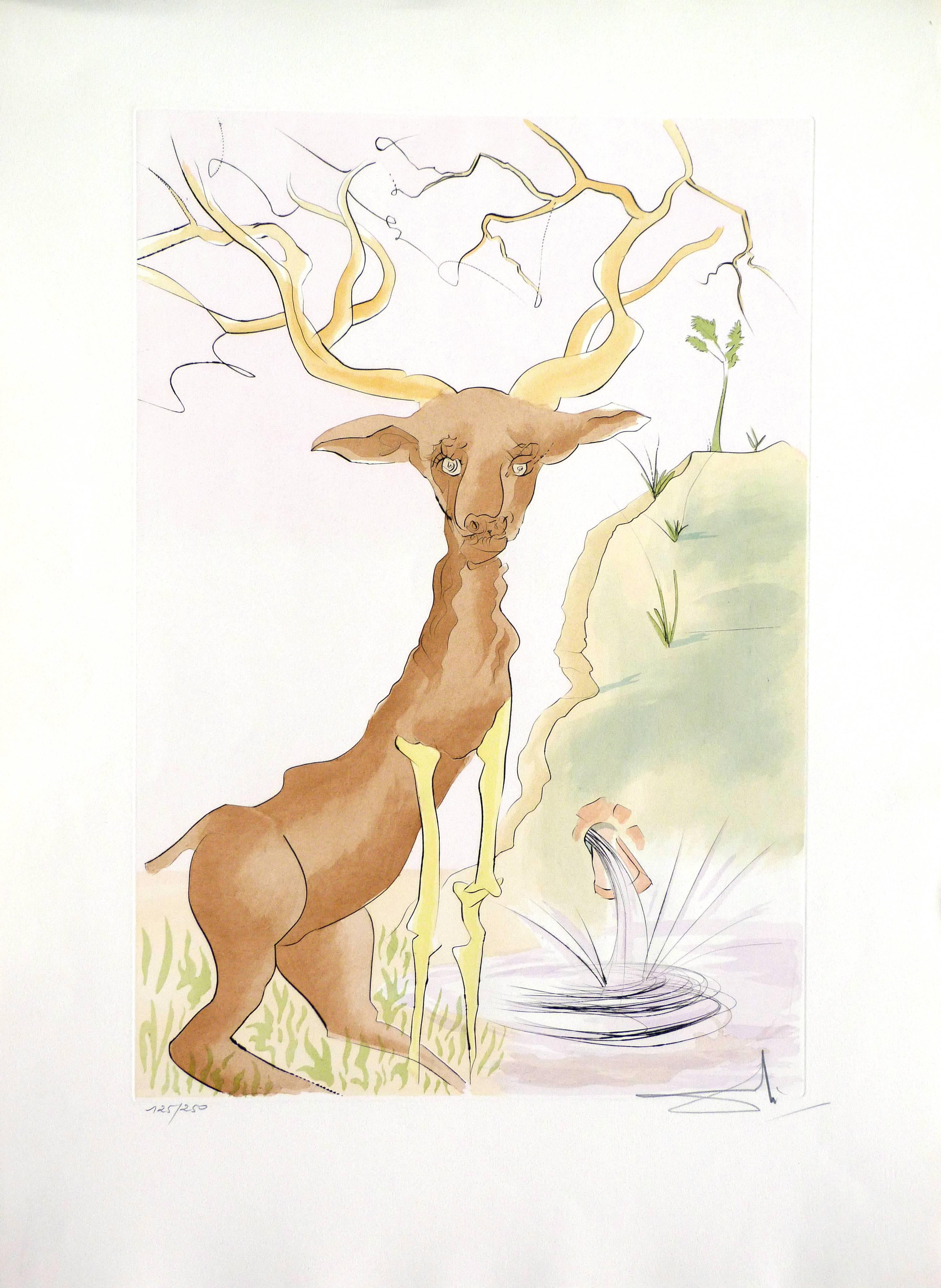 The surrealitst deer and his bone-shaped legs - Print by Salvador Dalí