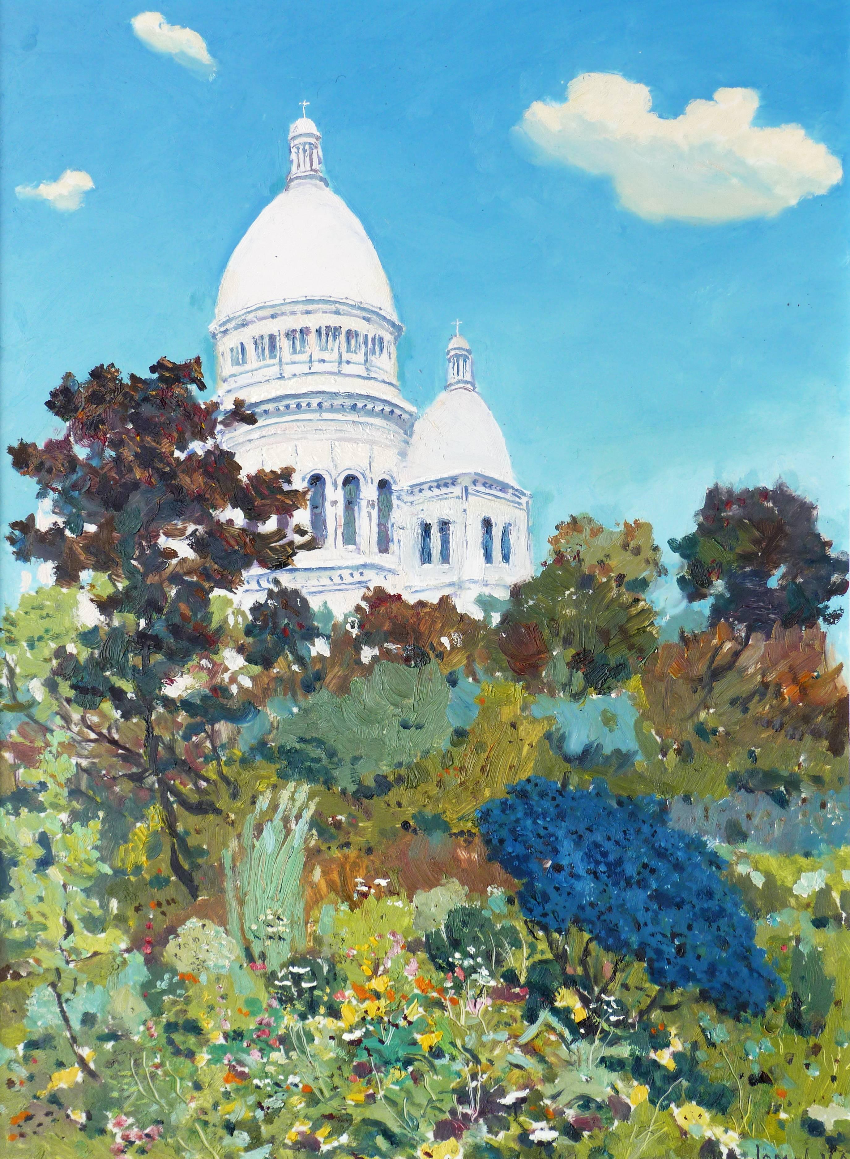 Jamolov Akmal Jan Landscape Painting - The Sacré-Coeur in Montmartre, Paris