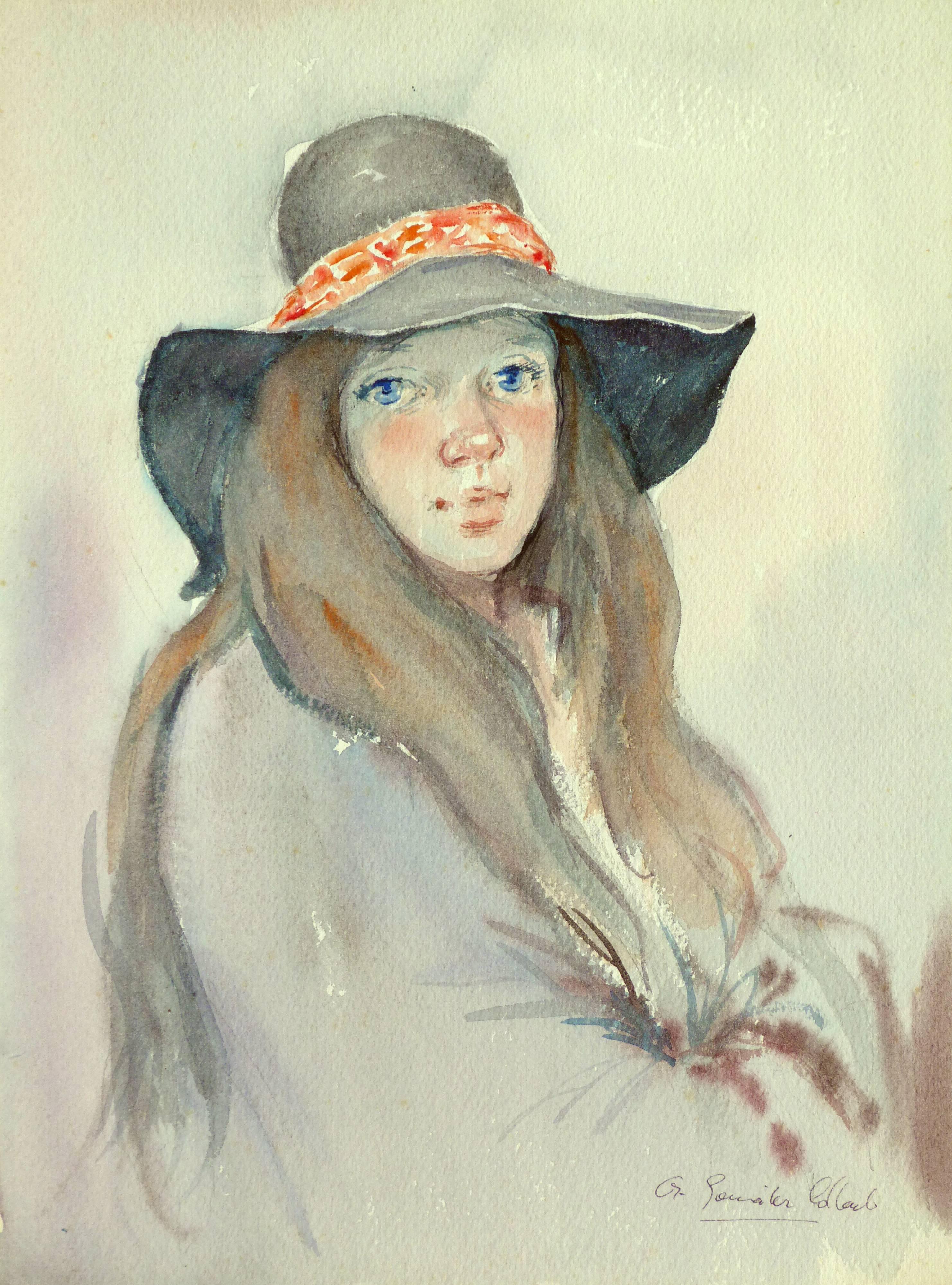 Portrait Antonio Gonzalez Collado - La jeune femme avec le chapeau