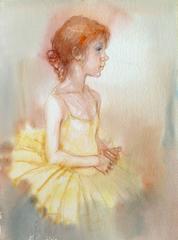 Retro The little ballerina in yellow