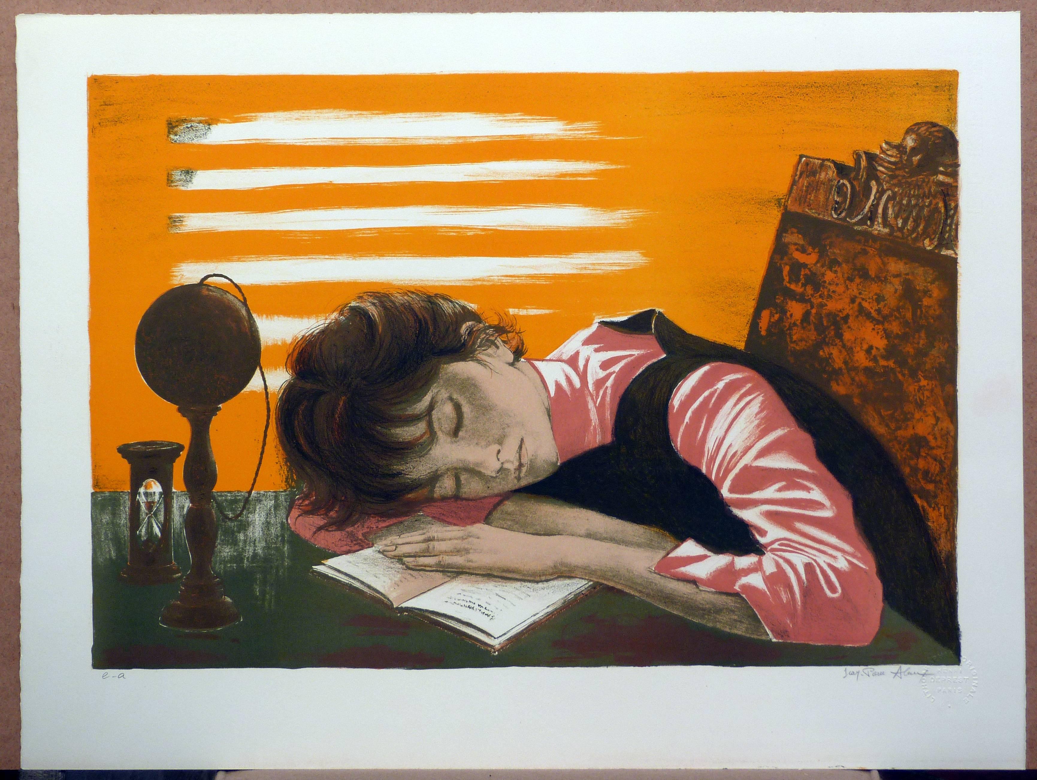 Young Sleeping Princess with a Bilboquet - Print by Jean-Pierre Alaux