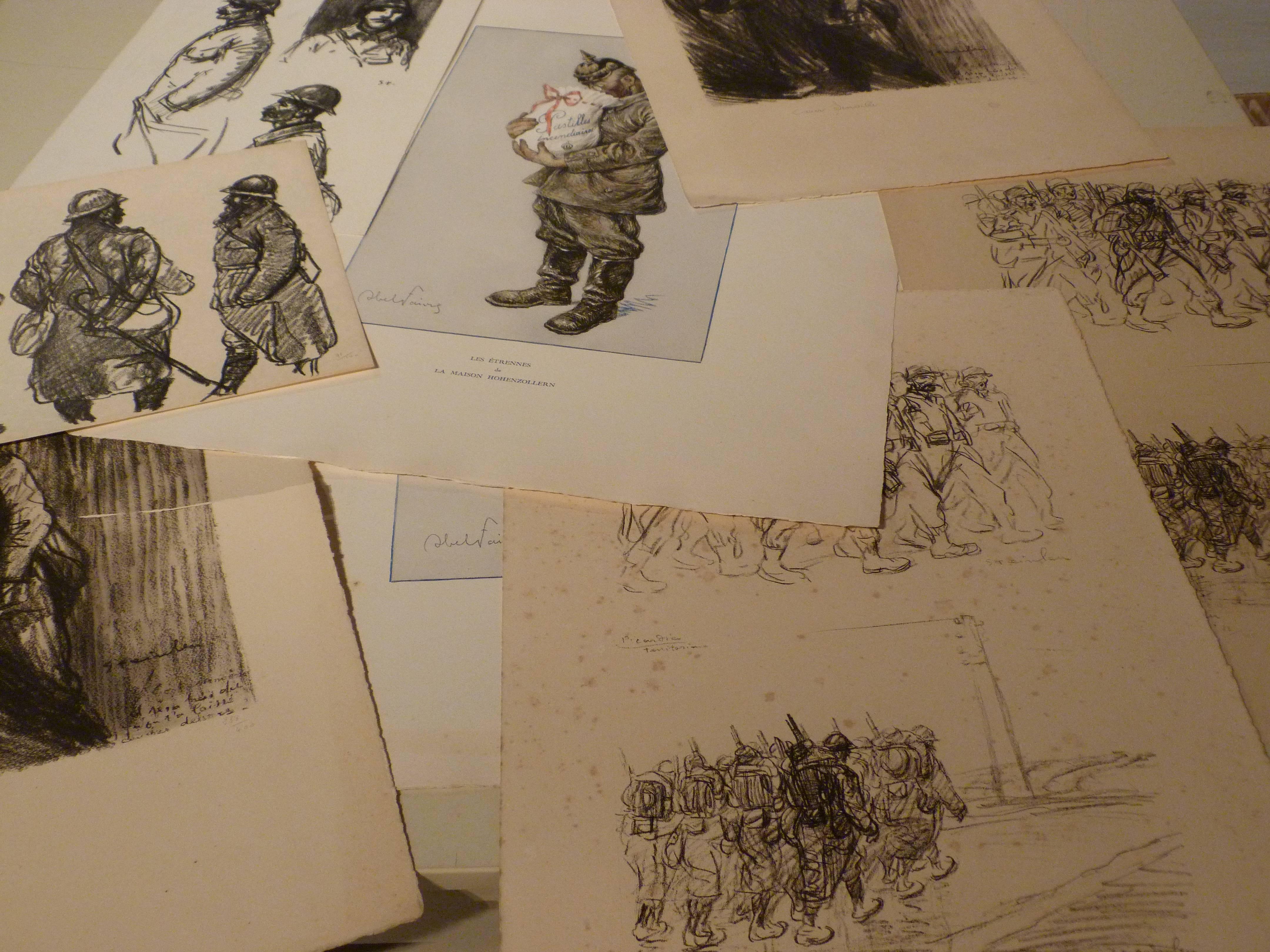 A collection of 500 originals WW1 artworks by various artists For Sale 3