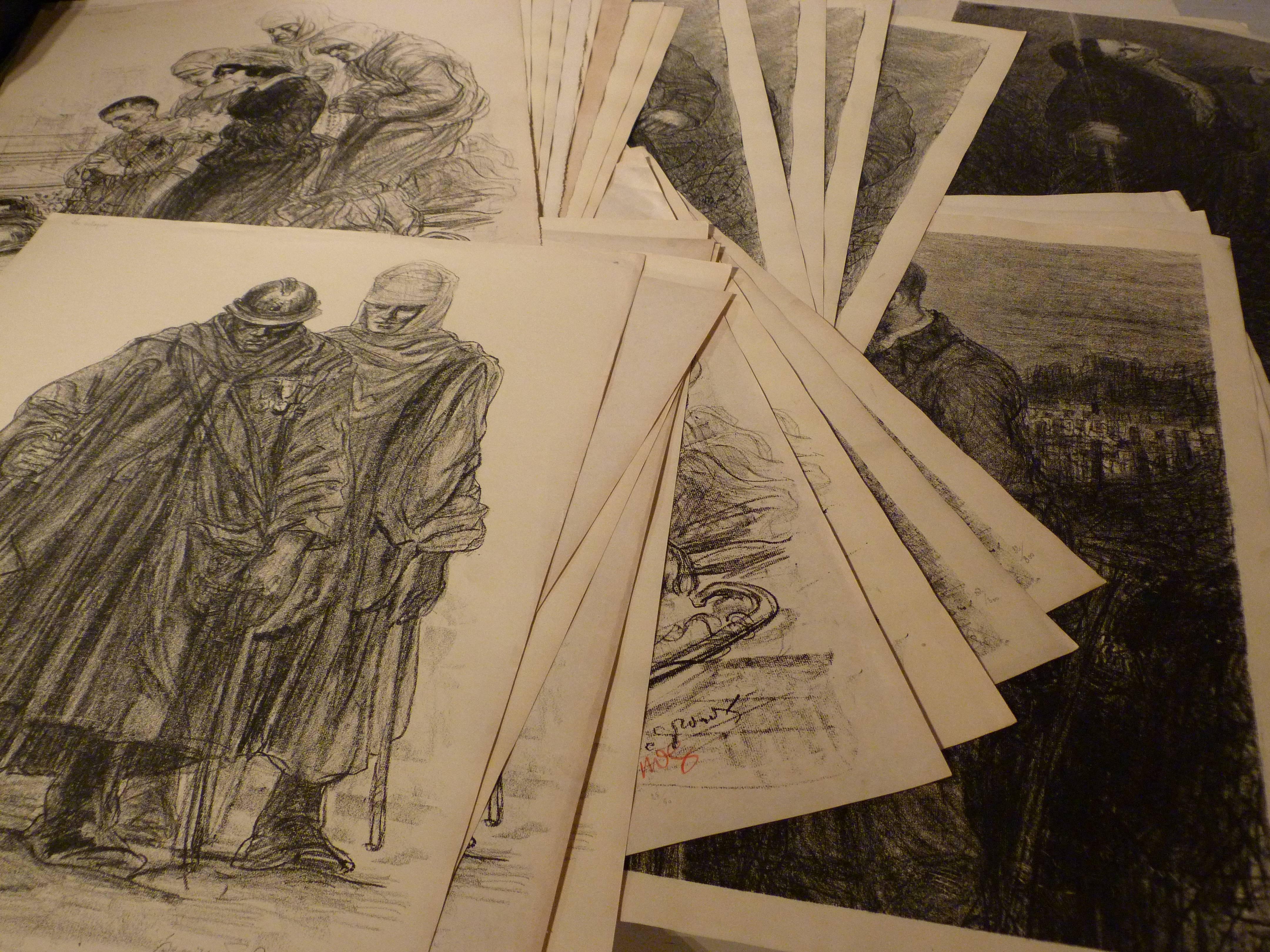 Théophile Alexandre Steinlen Figurative Print - A collection of 500 originals WW1 artworks by various artists