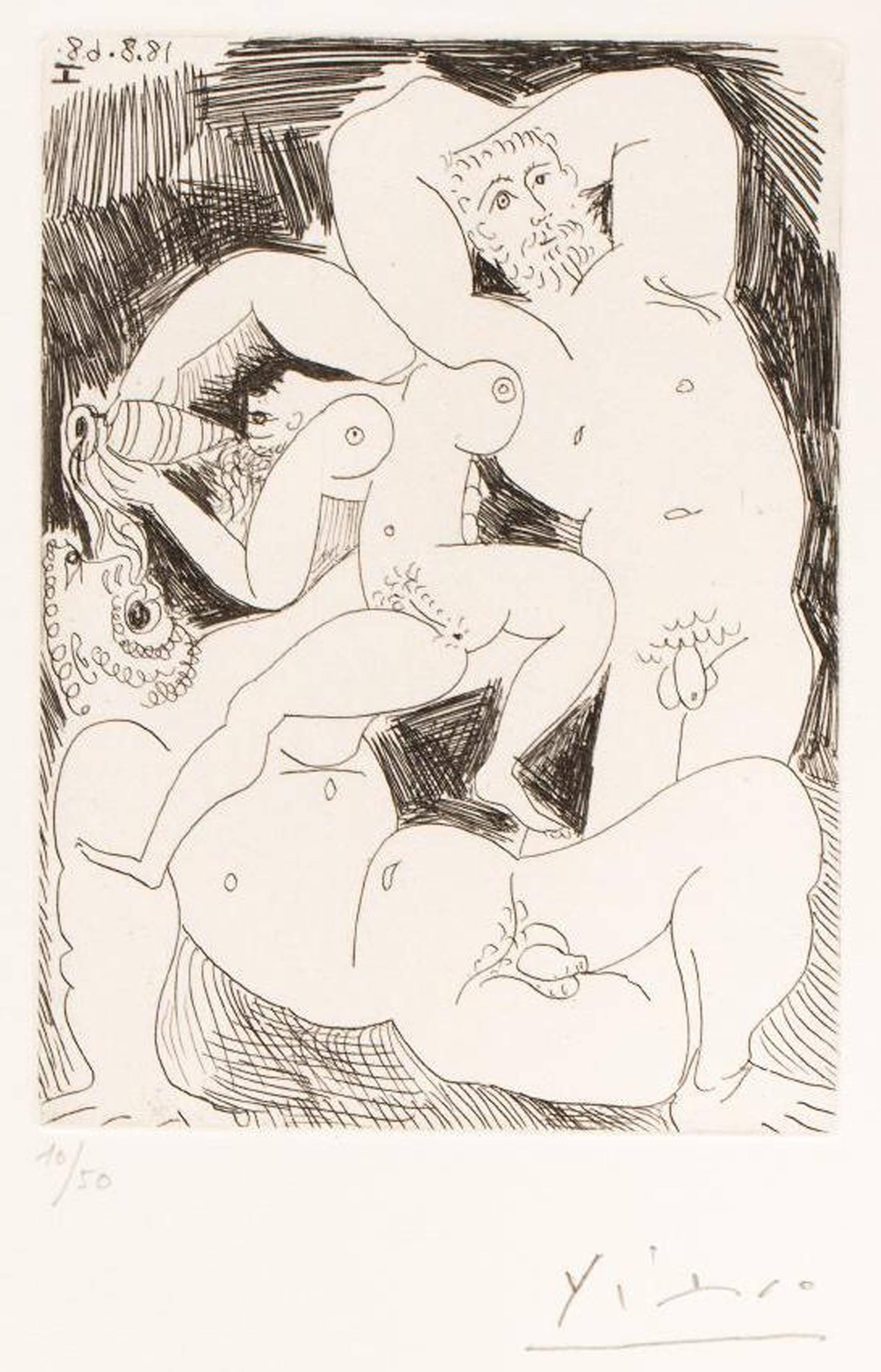 Pablo Picasso Nude Print - Original handsigned nude erotic etching