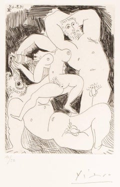 Original handsigned nude erotic etching