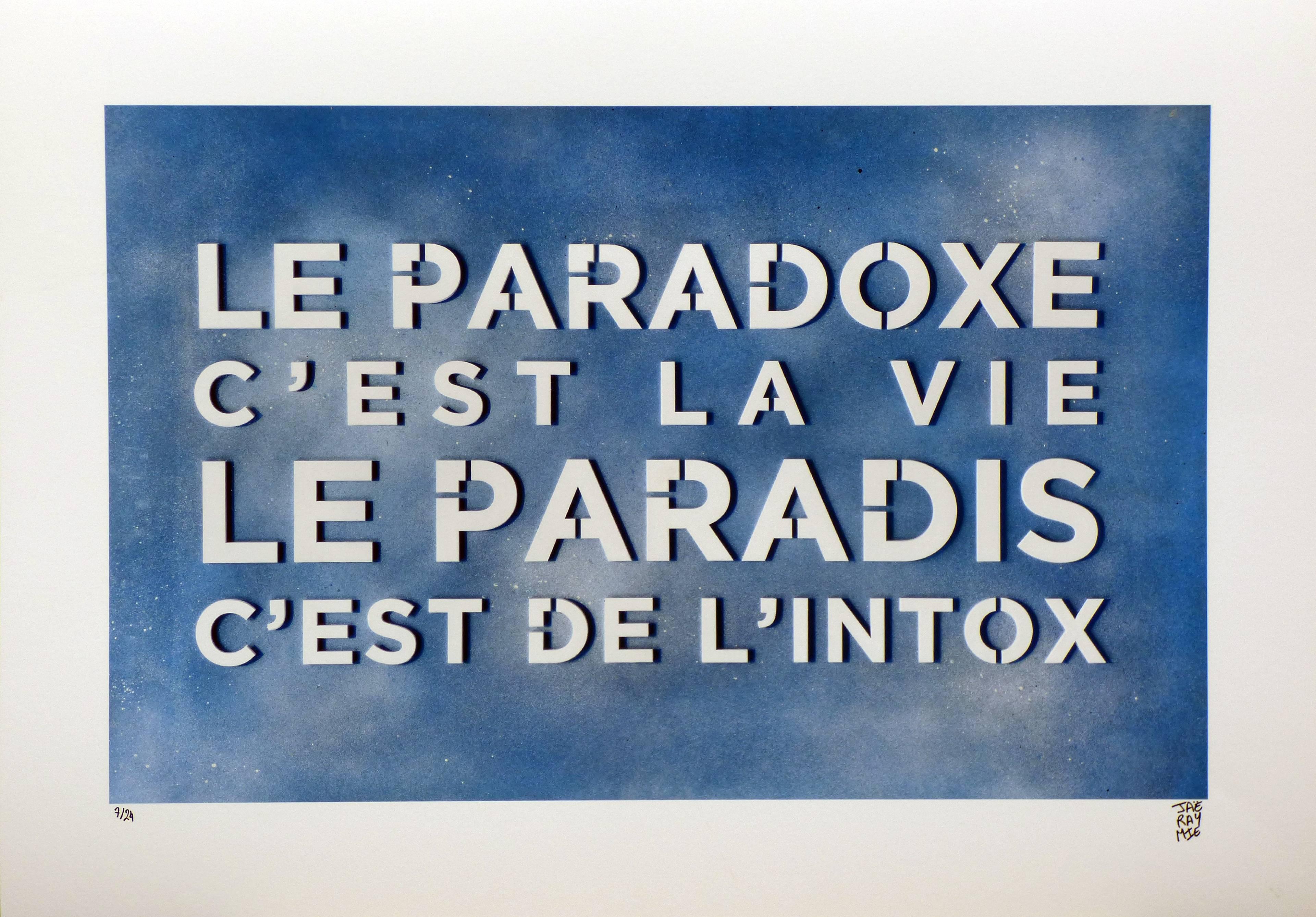 Jaëraymie YAM Abstract Print - Le paradoxe c’est la vie  Le Paradis c’est de l’intox 