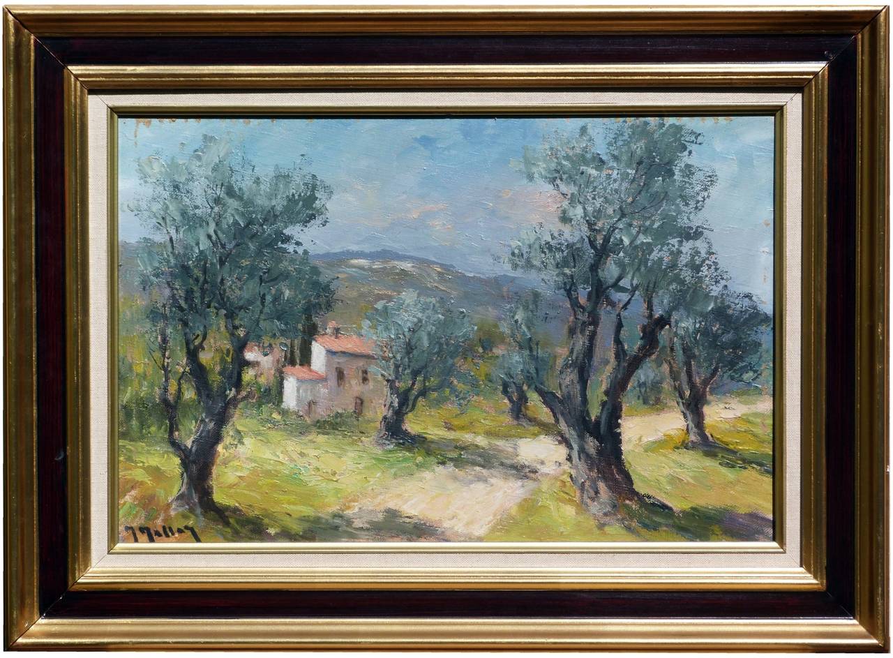Marcel MASSON Landscape Painting - Le Mas aux Oliviers - South of France in Provence