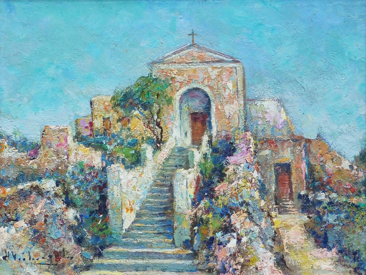 Capri , Bay of Naples , Italy - Painting by Charles Verbrugghe