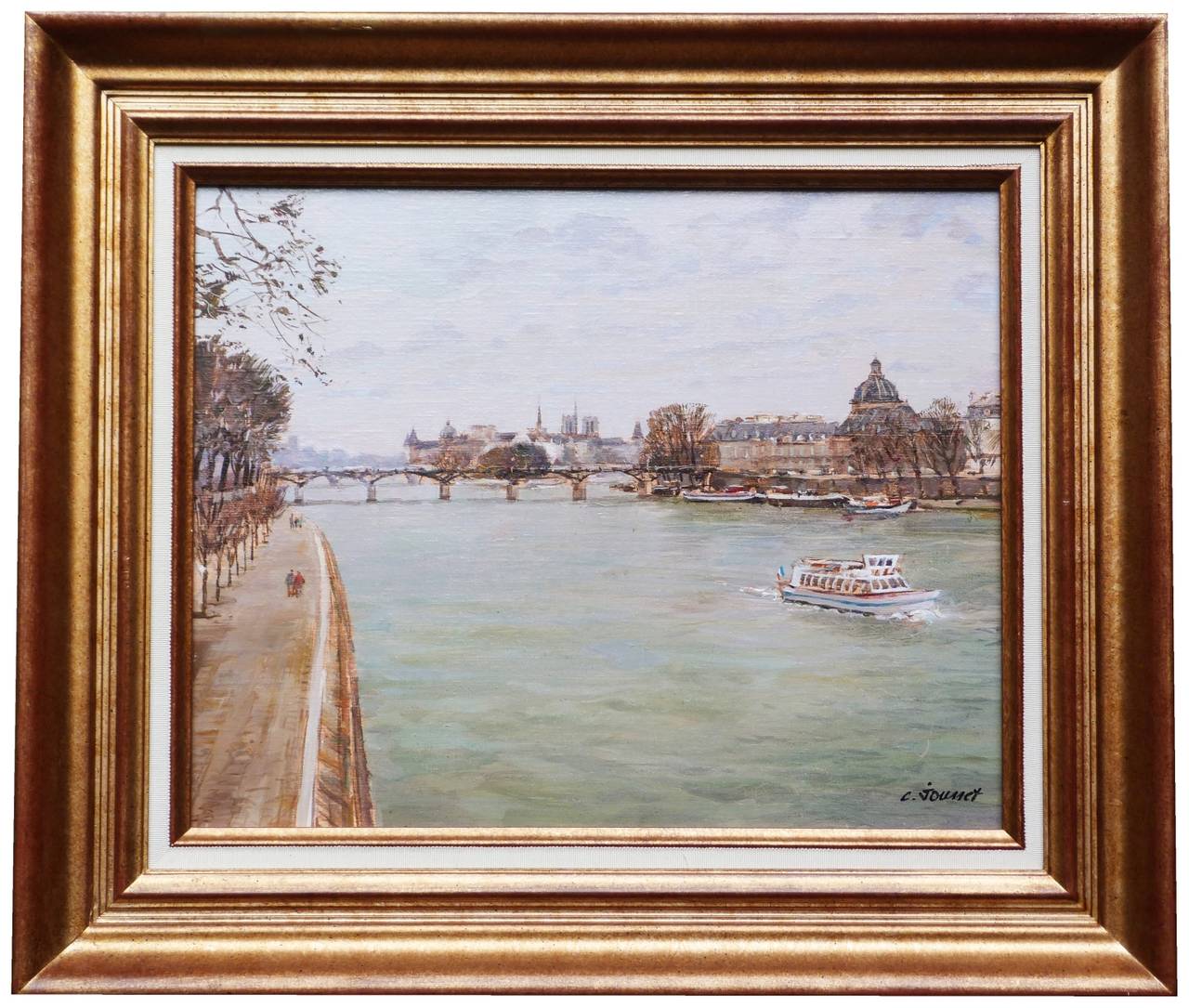 Claude JOUSSET Landscape Painting - Nuage sur le Pont des Arts à Paris