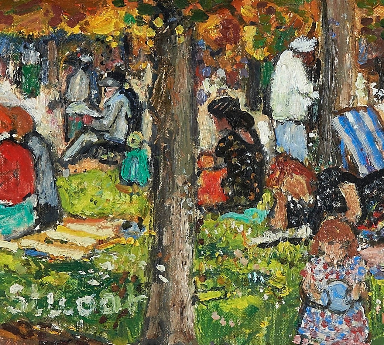 At the park in Paris - Painting by Marko STUPAR