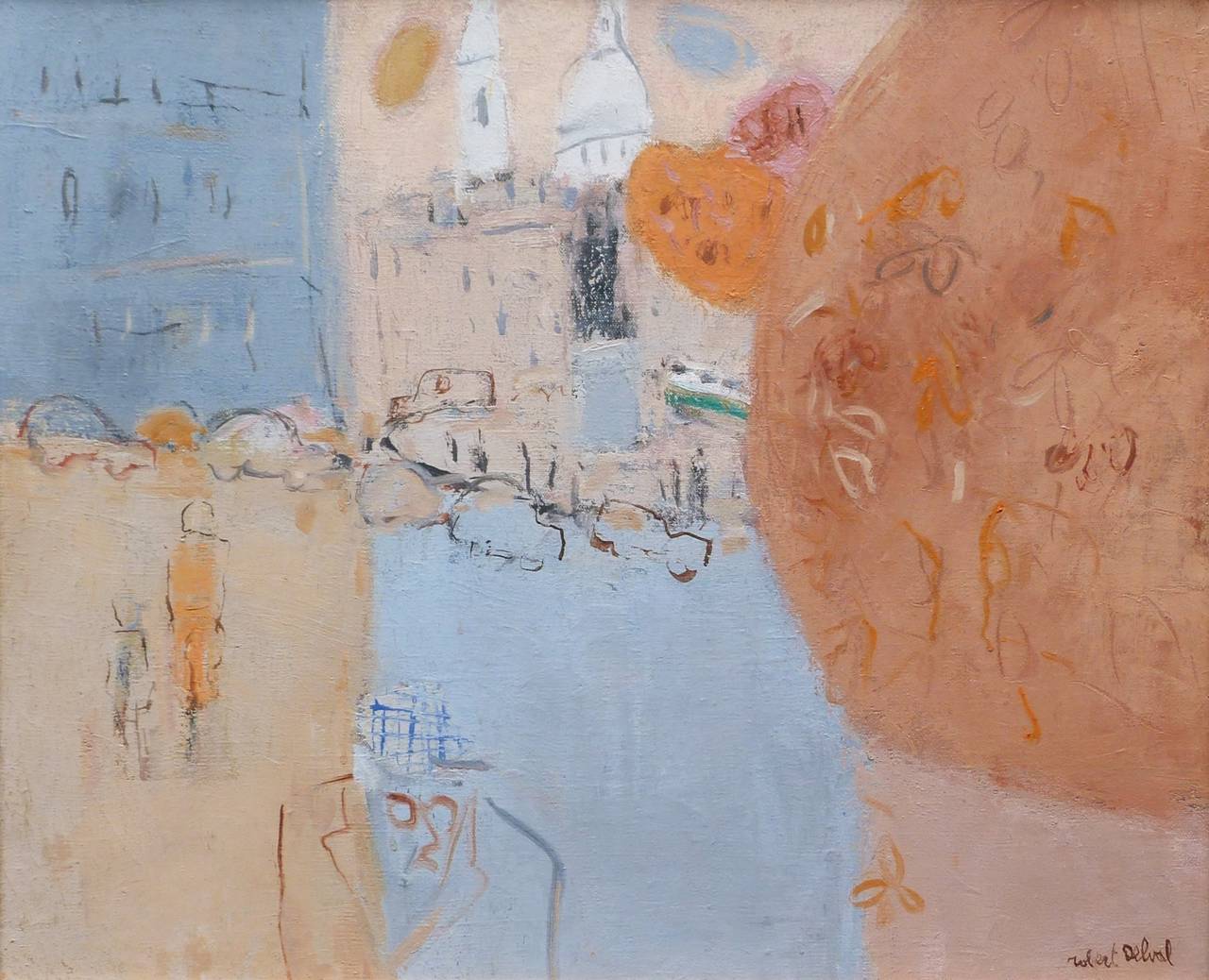 La Place de Clichy - Painting by Robert DELVAL