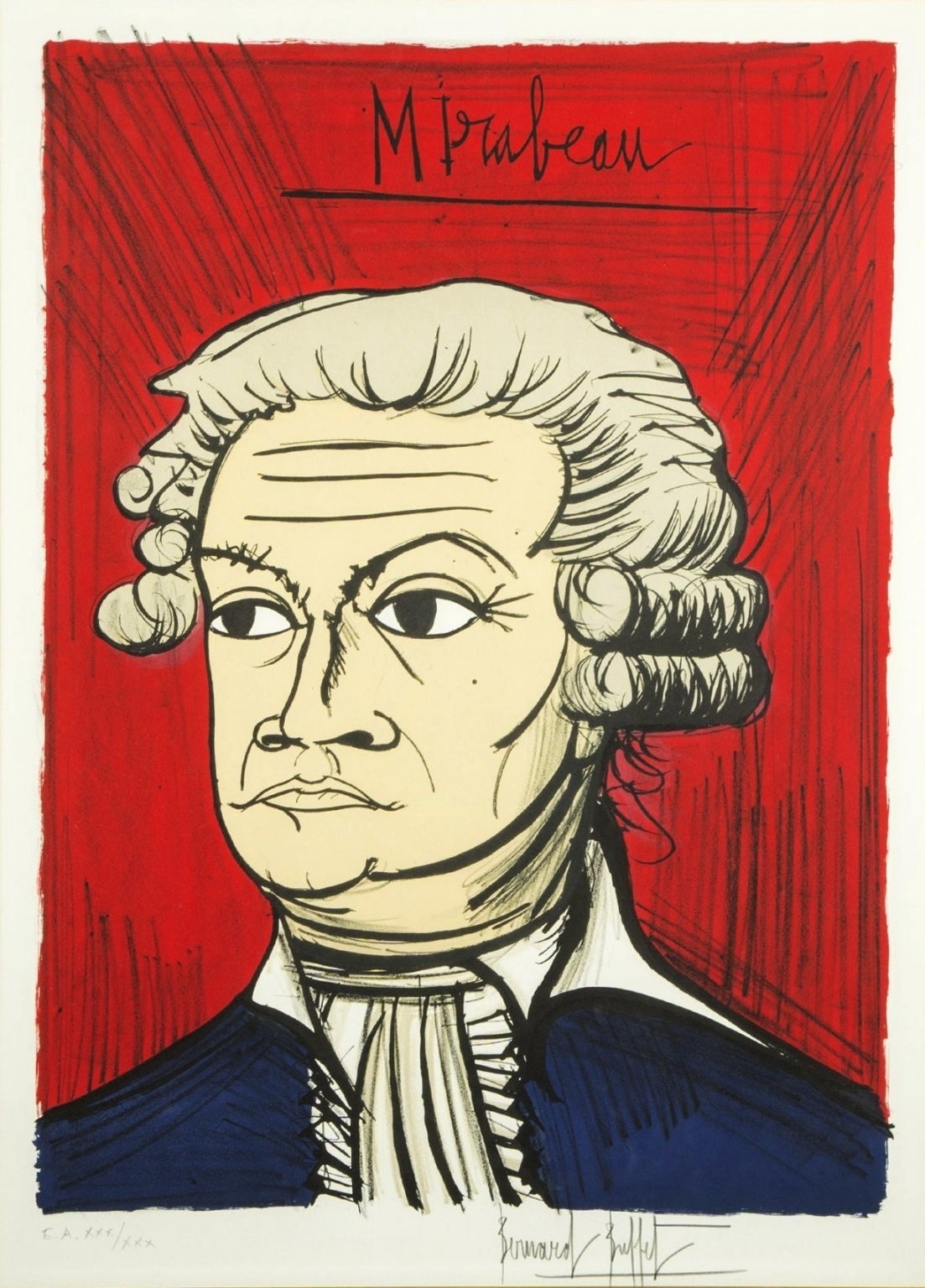 Bernard Buffet Portrait Print - Mirabeau from the French Revolution