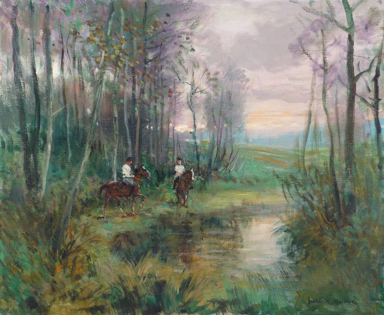 Jules René Hervé Animal Painting - Les Cavaliers
