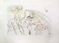 Original Etching Plague-Stricken Animals