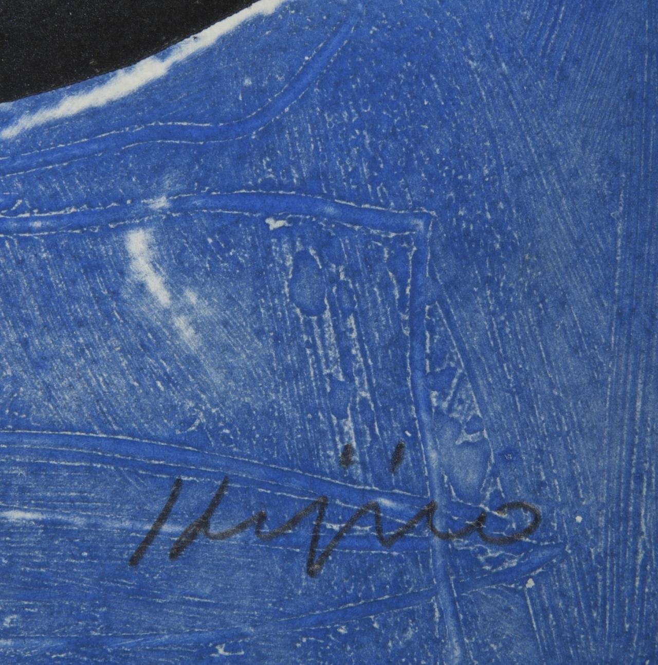 Blue White and Black Abstract Composition