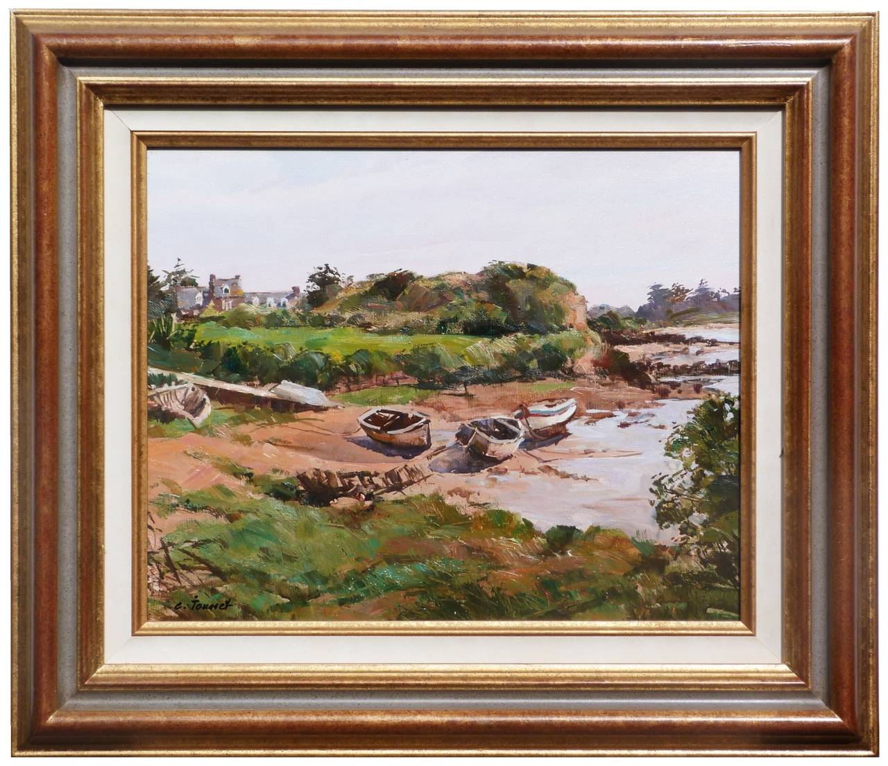 Claude JOUSSET Landscape Painting - Low tide in Bréhat