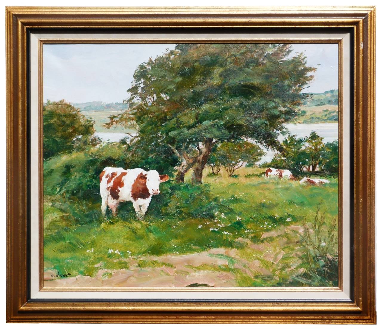 Claude JOUSSET Animal Painting - The Cows