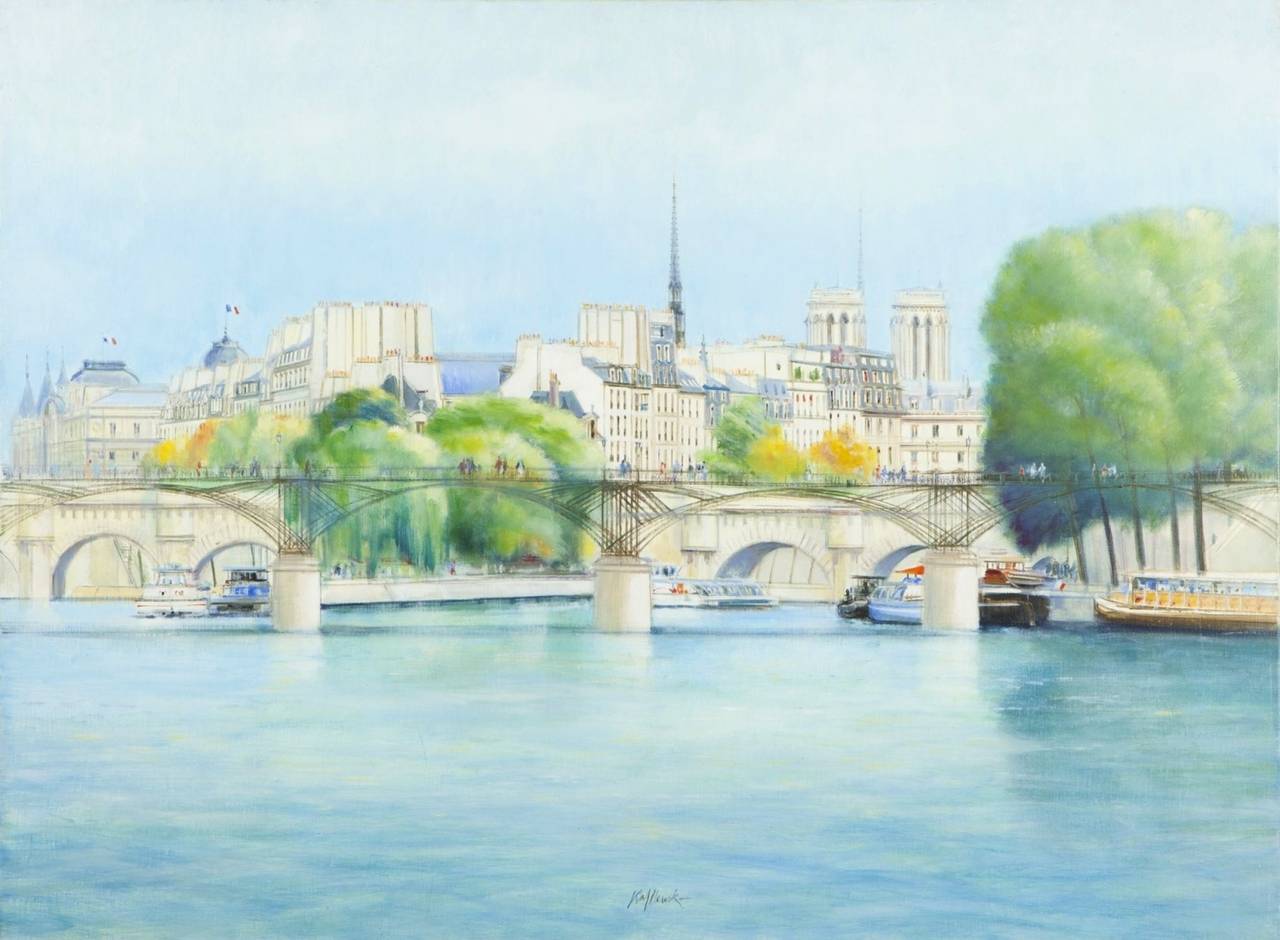 Rolf RAFFLEWSKI Landscape Painting - Paris, the bridge " le pont des arts " and the island " ’île de la cité "