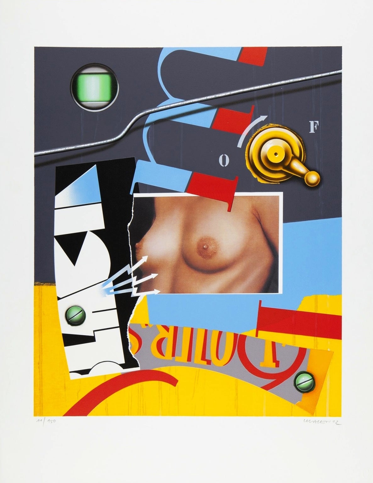 Peter Klasen Nude Print - Composition aux seins nus