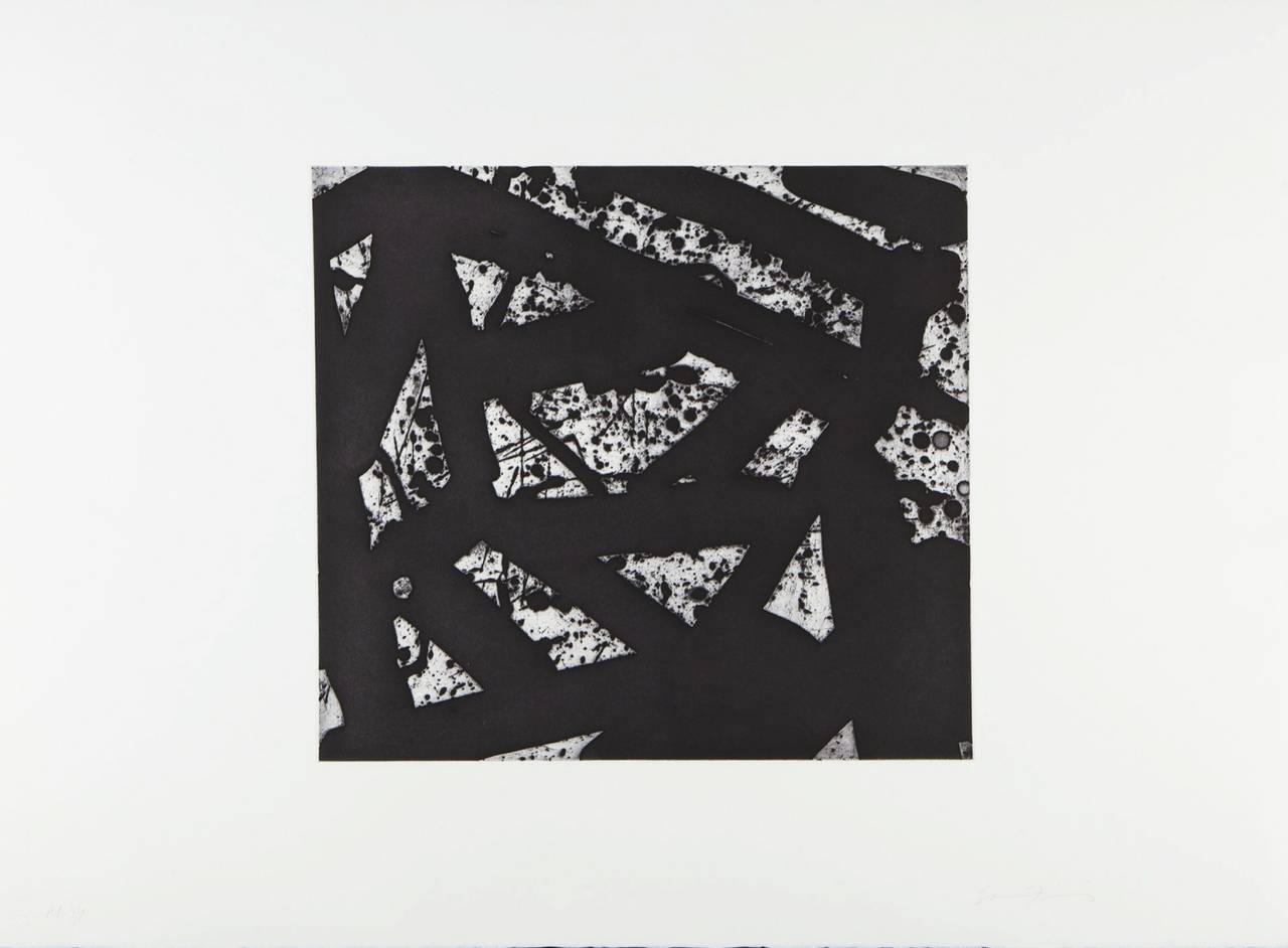Sam Francis Abstract Print - White Chip - Composition in black and white