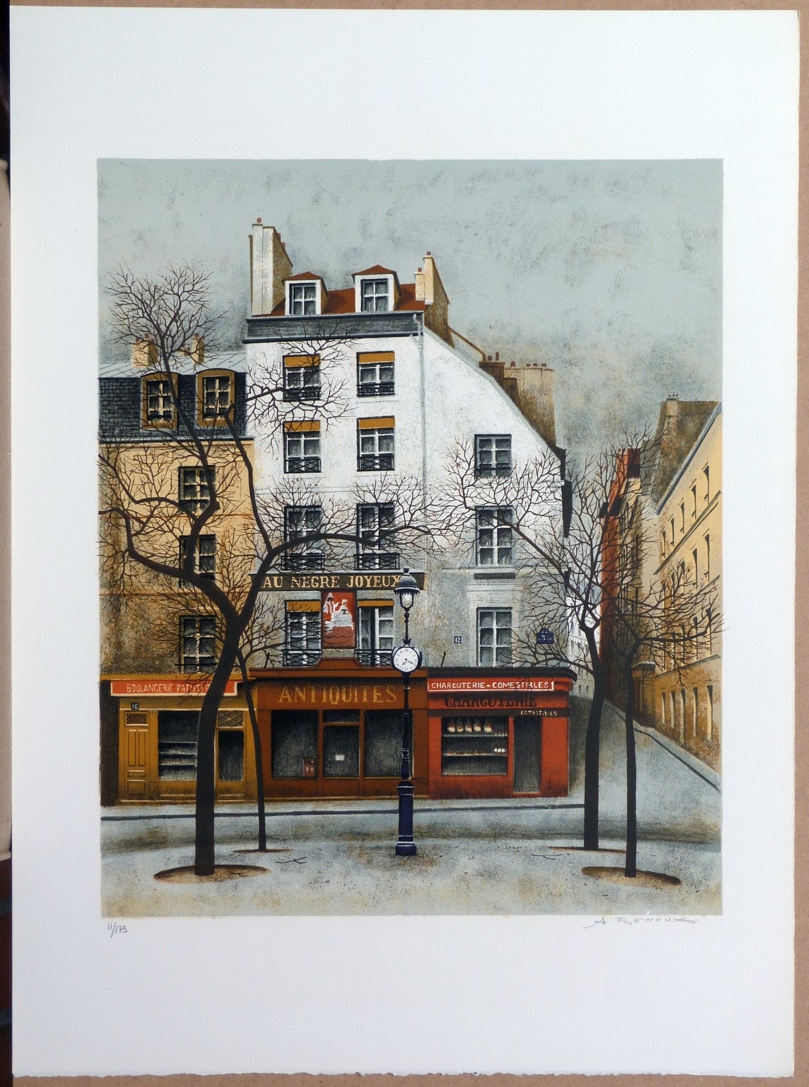 Place de la Contrescarpe à Paris - Print by André RENOUX