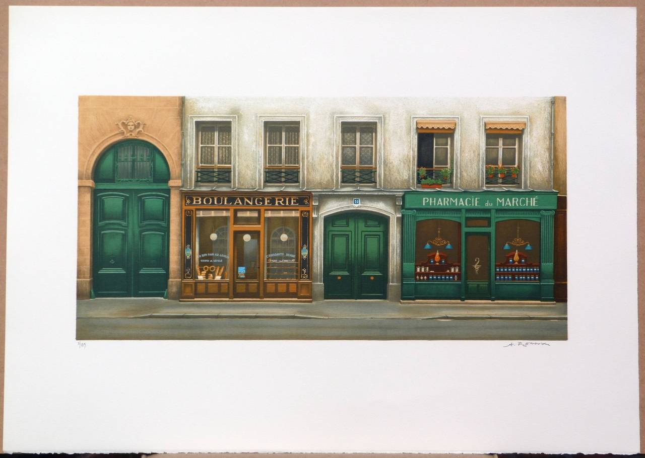 La Pharmacie du Marché - Print by André RENOUX