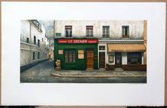 A paris street scene, Montmartre, Le Grenier, Dubonnet