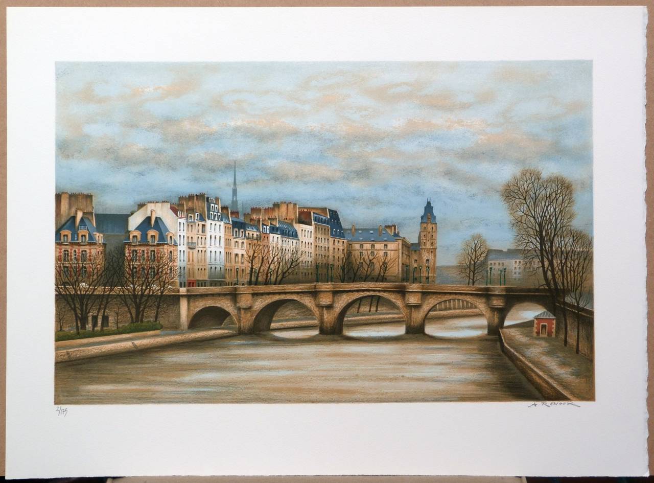 The Pont Neuf bridge in Paris - Print by André RENOUX