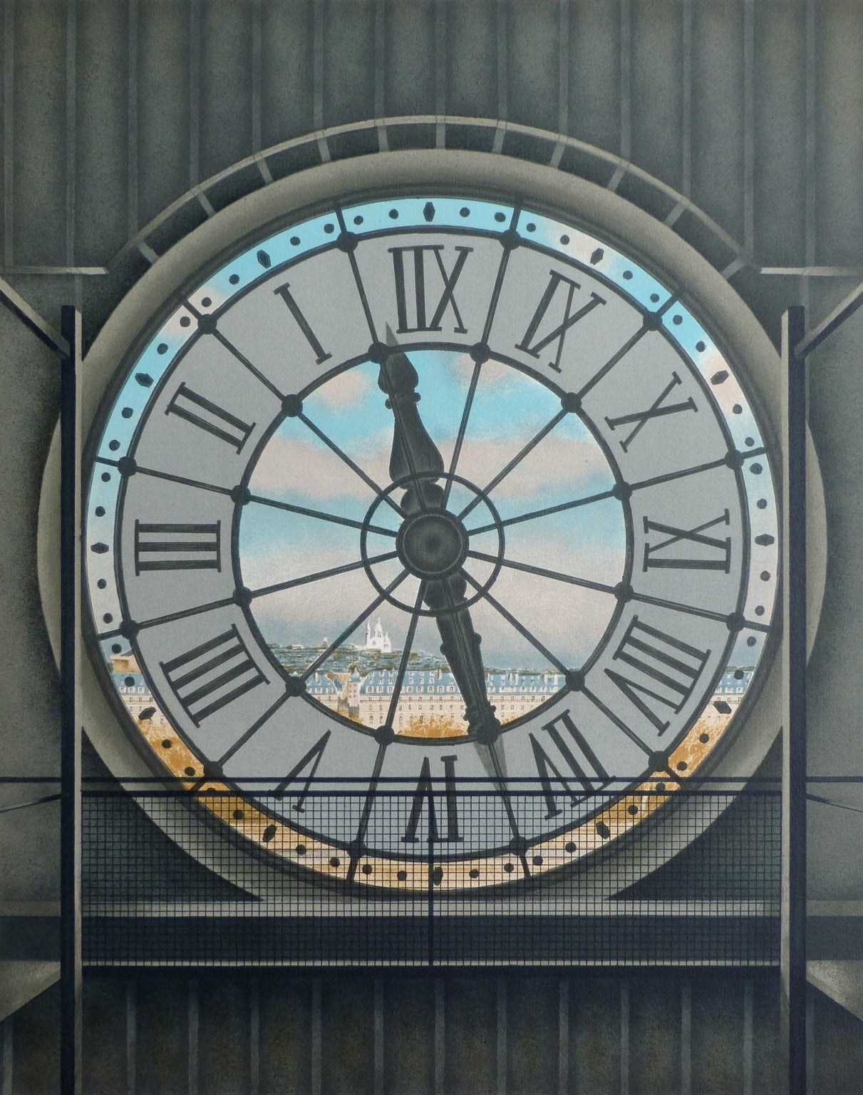 André RENOUX Figurative Print - L'Horloge du Musée d'Orsay
