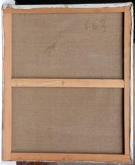 The model, a sitting nude at the studio of the artist.