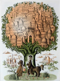 The lovers, the tree, the village