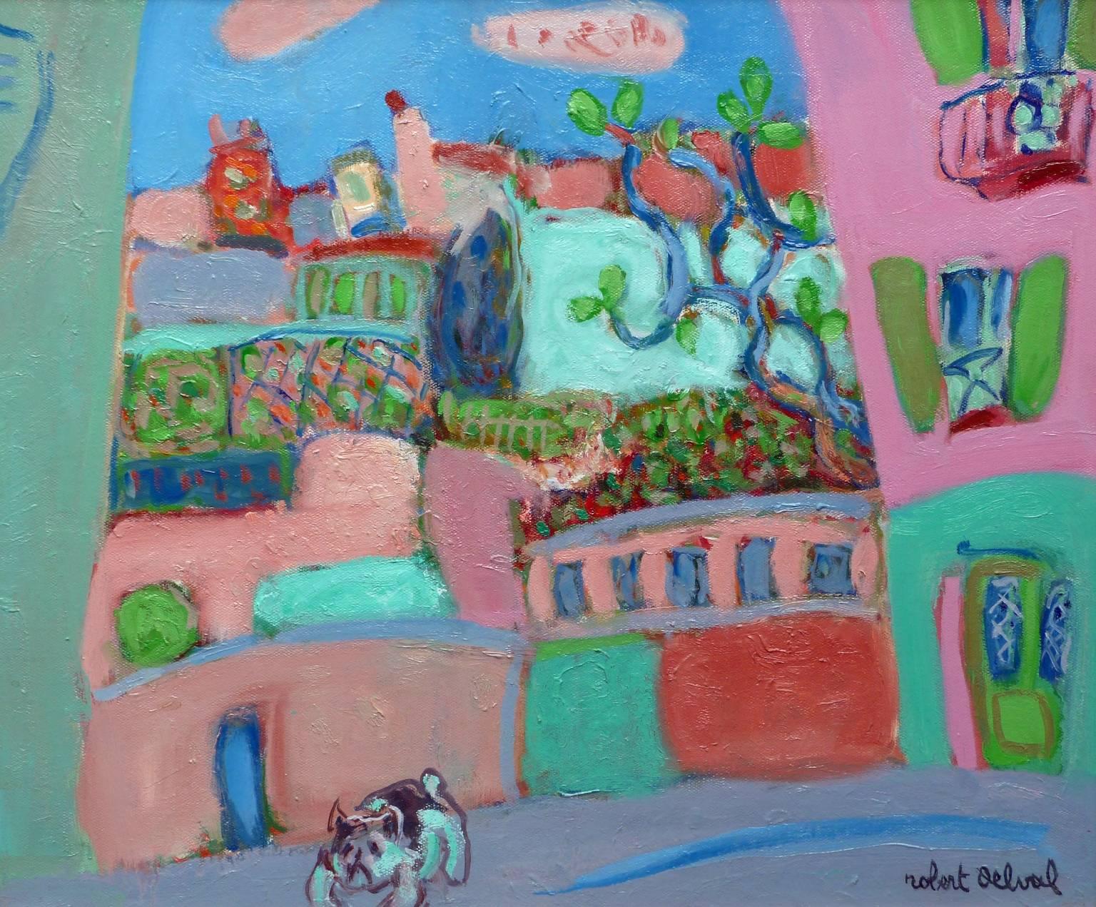 Robert DELVAL Landscape Painting - Printemps à Montmartre