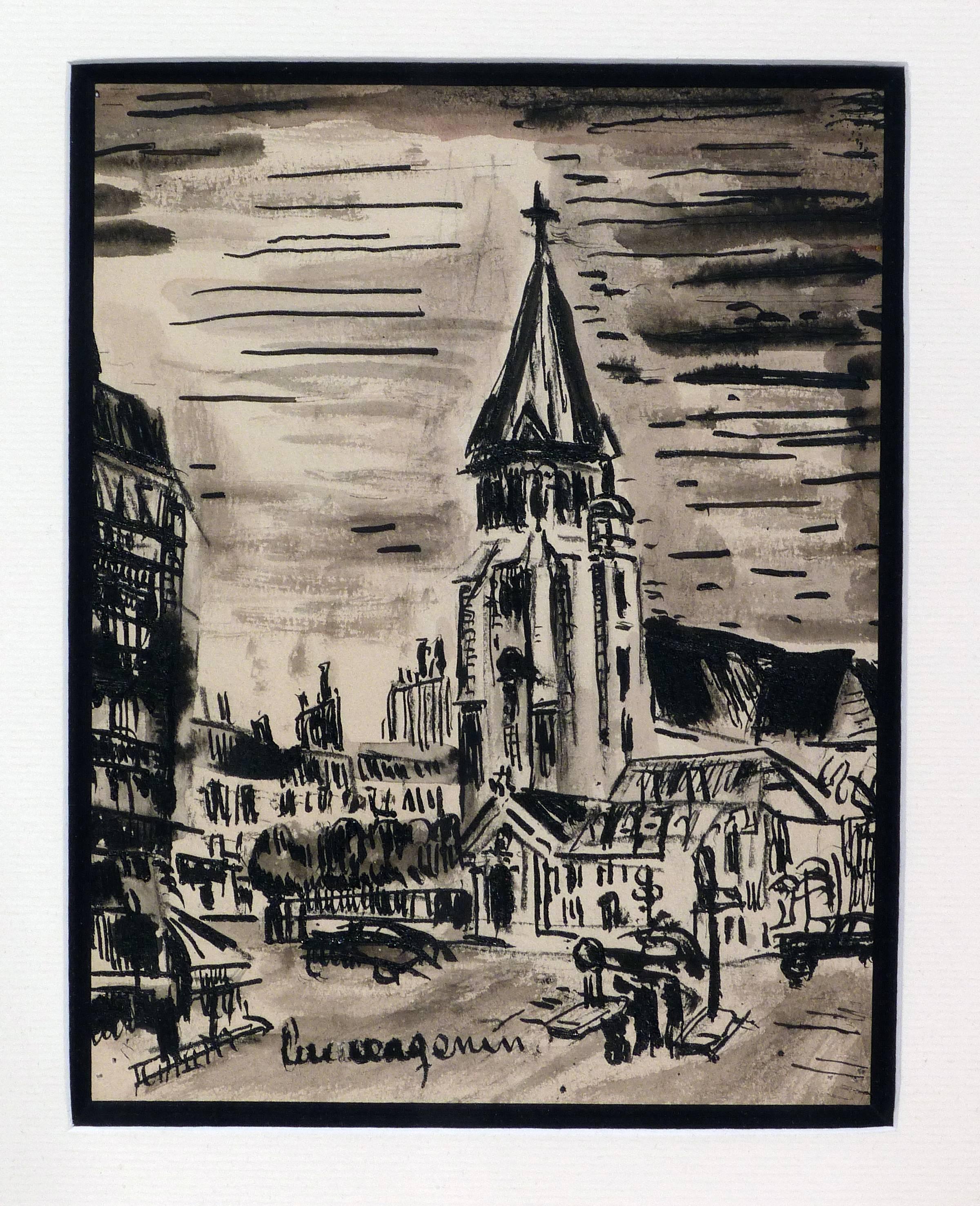 Lucien Génin Landscape Art - The Church of Saint-Germain des Près in Paris France