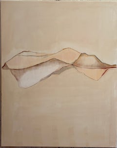 Geometric Landscape, Abstract Minimalist Mixed Media on Canvas, Made in Italy
