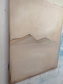 Landscape, Abstract Minimalist Mixed Media on Canvas, Made in Italy