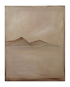 Landscape, Abstract Minimalist Mixed Media on Canvas, Made in Italy